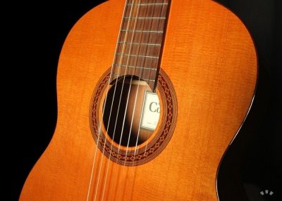 Front of the Cordoba C5 guitar.