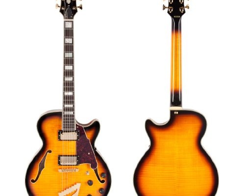 D’Angelico EXSS02 Semi-Hollow-Body Electric Guitar, Vintage Sunburst